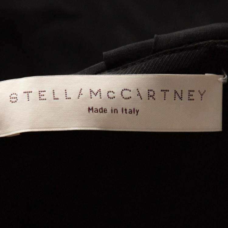 Pre Owned Stella McCartney Black Silk Organza Overlay Strapless Dress M