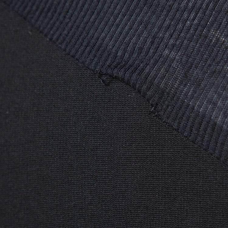 Pre Owned Stella McCartney Black Knit Pleat Front Sheath Dress S