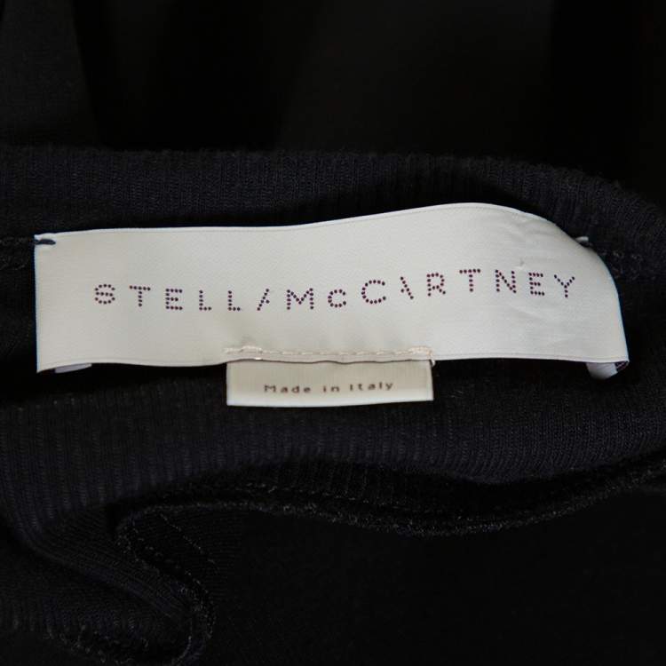 Pre Owned Stella McCartney Black Knit Pleat Front Sheath Dress S