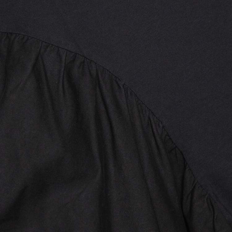 Pre Owned Stella McCartney Black Cotton Ruffled Asymmetrical Top S