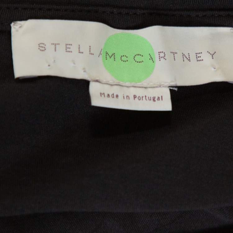 Pre Owned Stella McCartney Black Cotton Ruffled Asymmetrical Top S