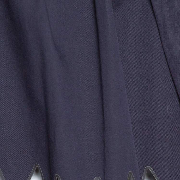 Pre Owned Stella McCartney Navy Blue Cutout Cotton Cape Sleeve Top S