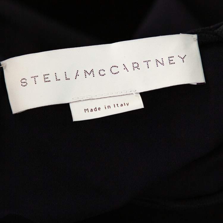 Pre Owned Stella McCartney Navy Blue Cutout Cotton Cape Sleeve Top S