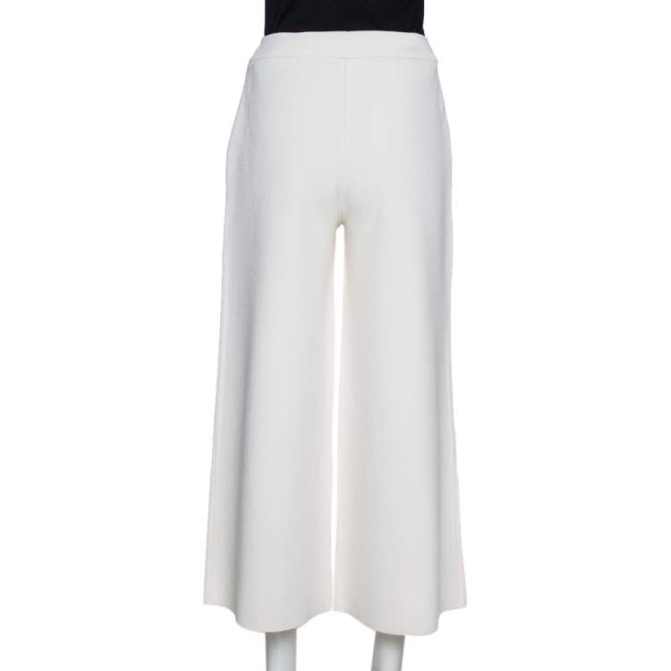 Pre Owned Stella McCartney Ivory Wool Blend Wide Leg Culottes S