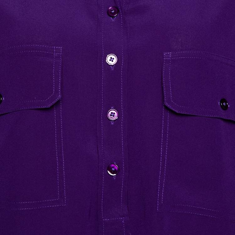 Pre Owned Stella McCartney Purple Silk Estelle Blouse XS