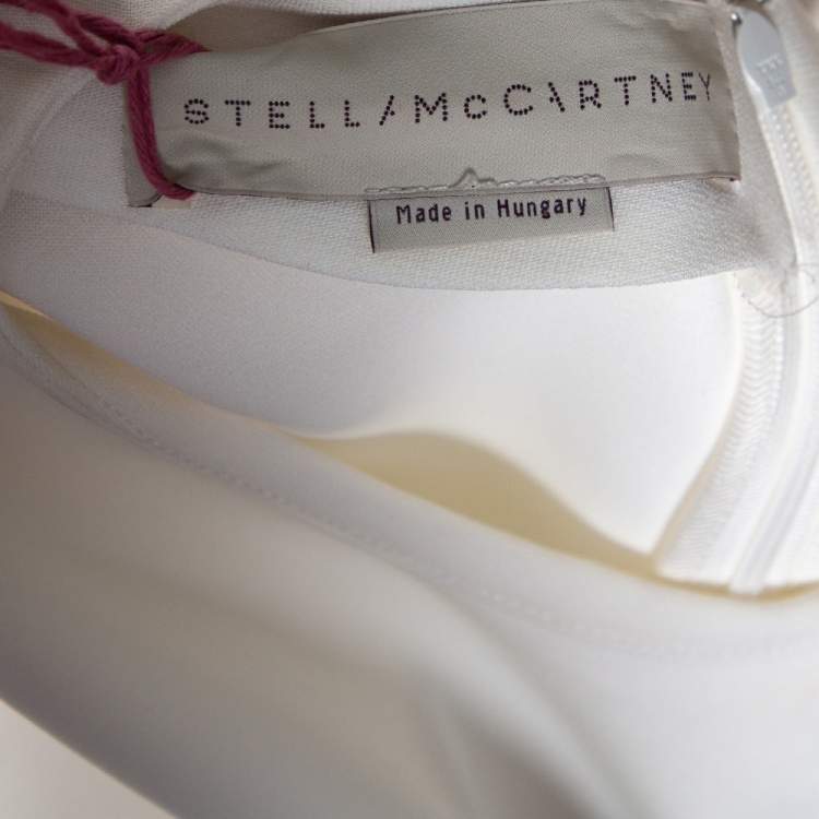 Pre Owned Stella McCartney White Crepe Zip Detail Long Sleeve Blouse L