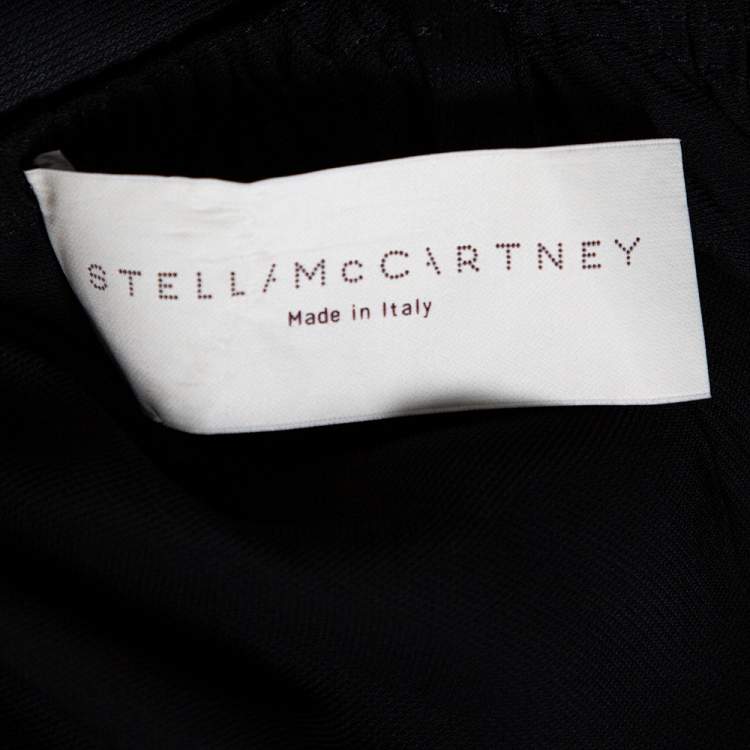 Pre Owned Stella McCartney Black Satin Embellished Halter Neck Dress S