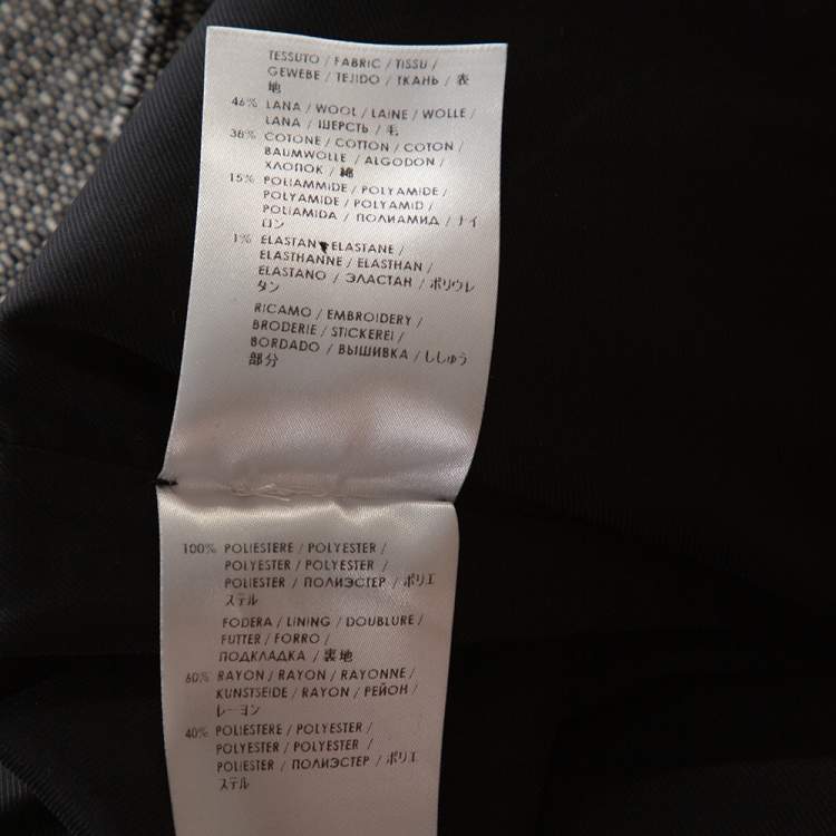 Pre Owned Stella McCartney Grey Tweed Embroidered Mini Skirt M