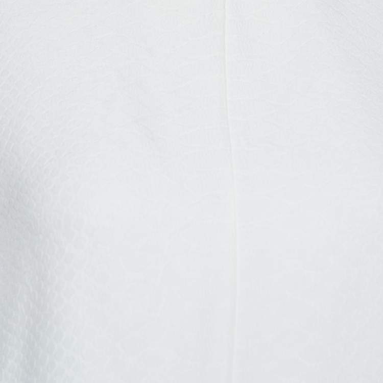 Pre Owned Stella McCartney Ivory Textured Jacquard Long Sleeve Blouse M