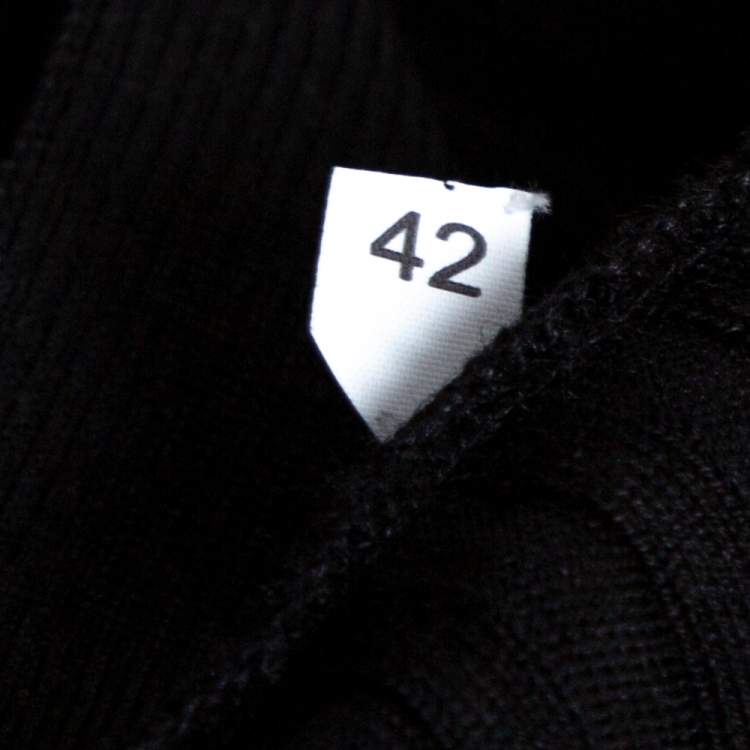 Pre Owned Stella McCartney Black Ribbed Knit Fitted Sweater M