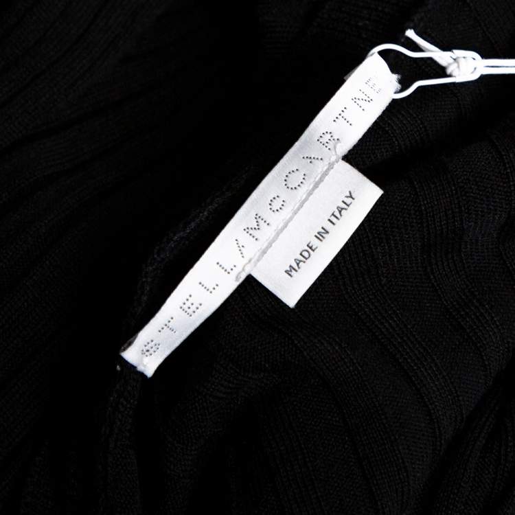 Pre Owned Stella McCartney Black Ribbed Knit Fitted Sweater M