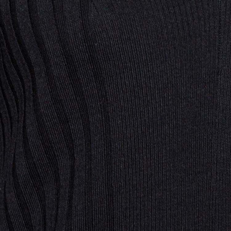 Pre Owned Stella McCartney Black Ribbed Knit Fitted Sweater M