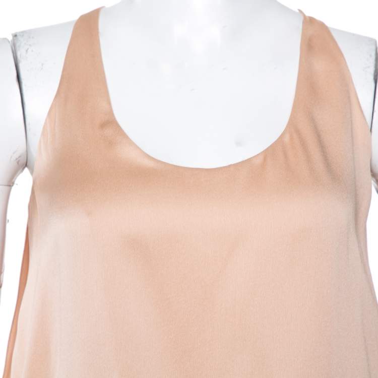 Pre Owned Stella McCartney Champagne Pink Silk Tiered Yenna Asymmetric Dress S