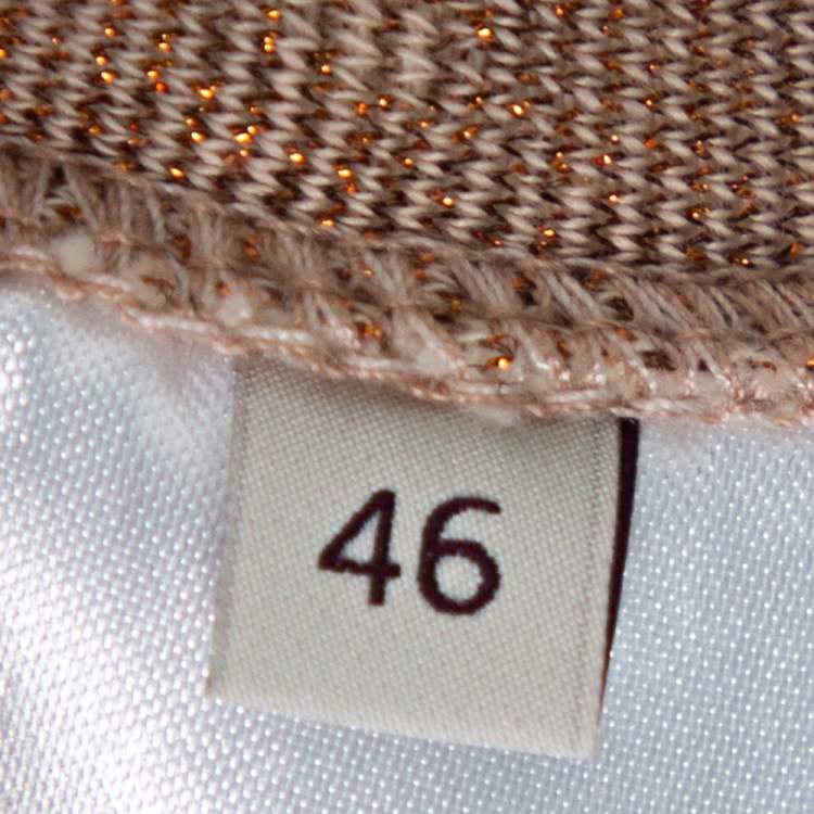 Pre Owned Stella McCartney Beige Leopard Jacquard Knit Sweatshirt L