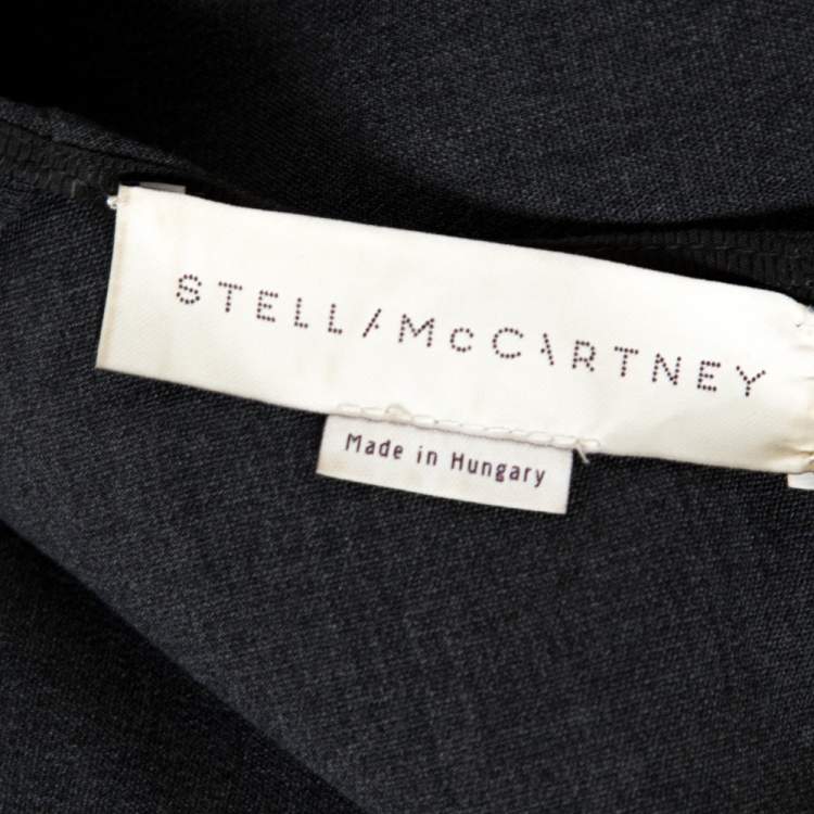 Pre Owned Stella McCartney Grey Stretch Wool Mirella Peplum Top S
