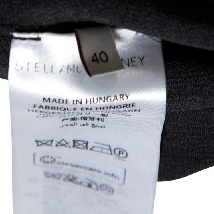 Pre Owned Stella McCartney Grey Stretch Wool Mirella Peplum Top S