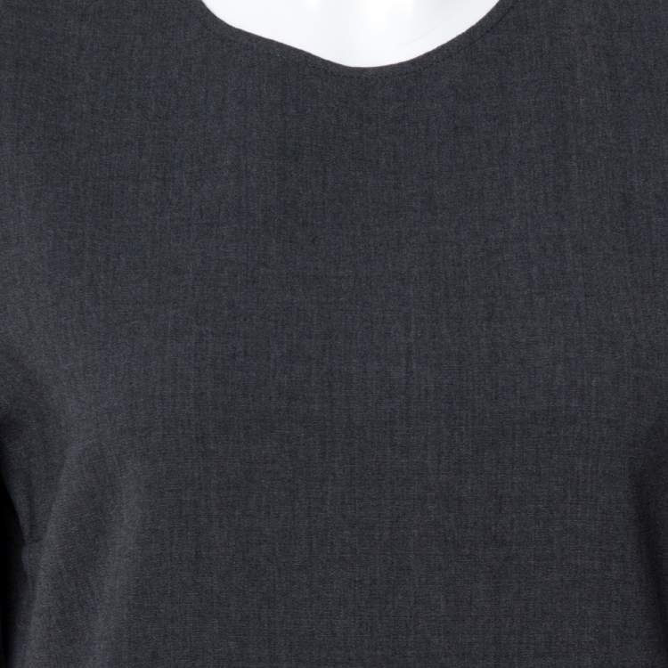 Pre Owned Stella McCartney Grey Stretch Wool Mirella Peplum Top S