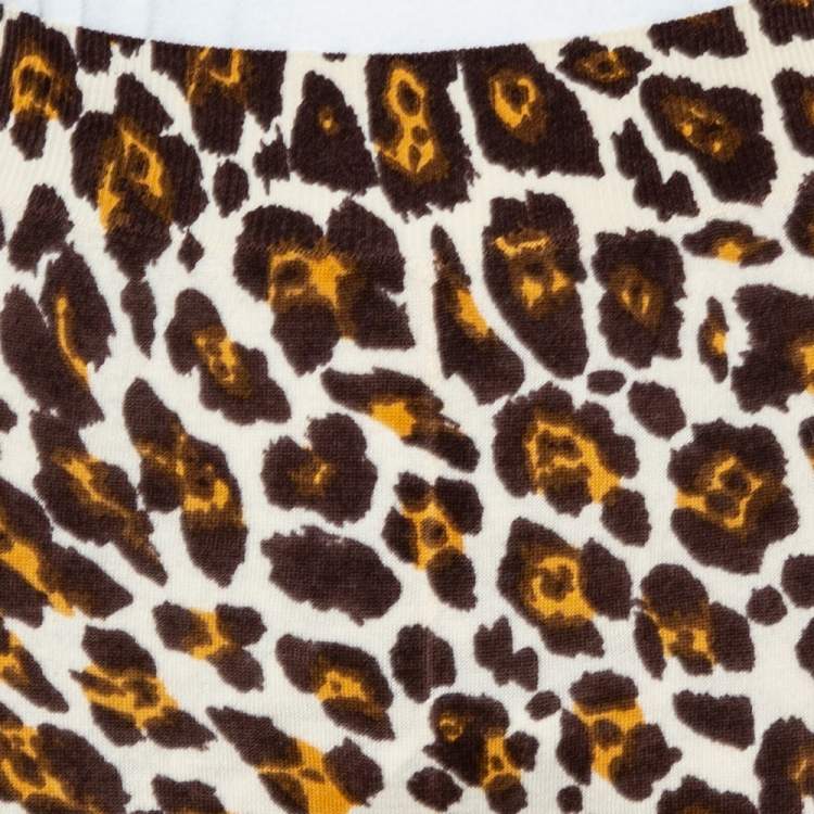 Pre Owned Stella McCartney Brown Animal Print Knit Pants M