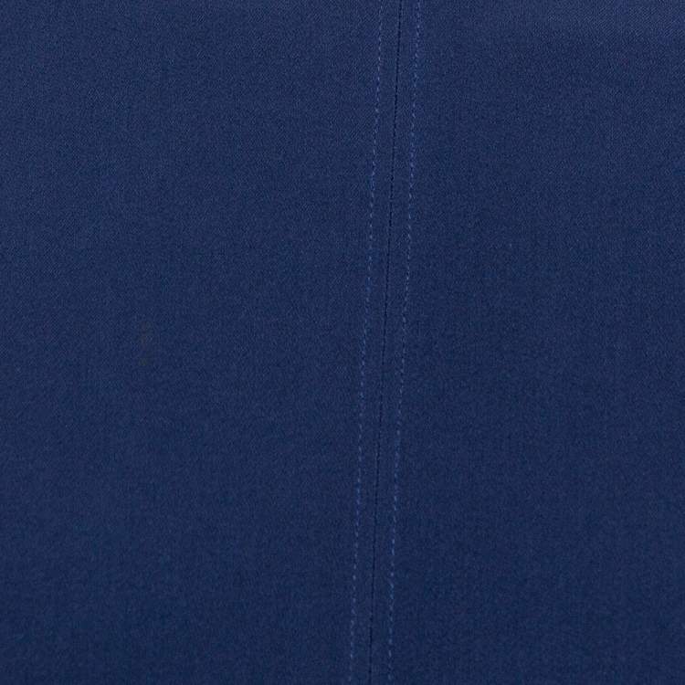 Pre Owned Stella McCartney Navy Blue Crepe Flared Midi Dress L