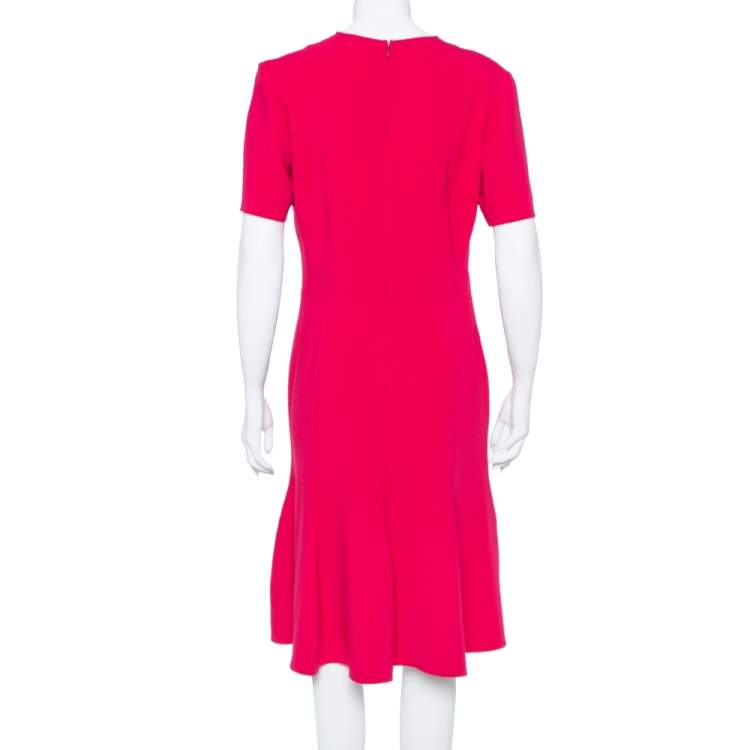 Pre Owned Stella McCartney Crimson Red Crepe Flared Midi Dress L