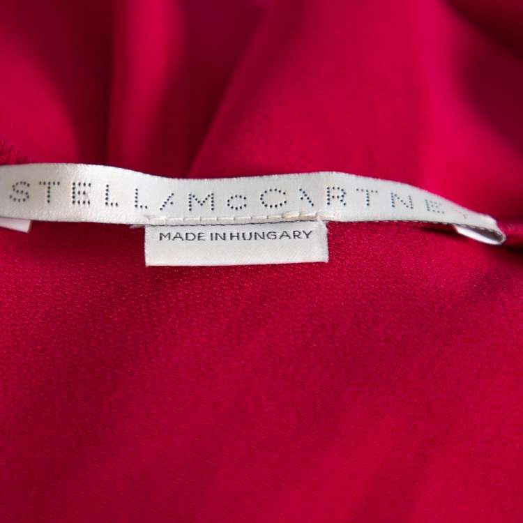 Pre Owned Stella McCartney Crimson Red Crepe Flared Midi Dress L