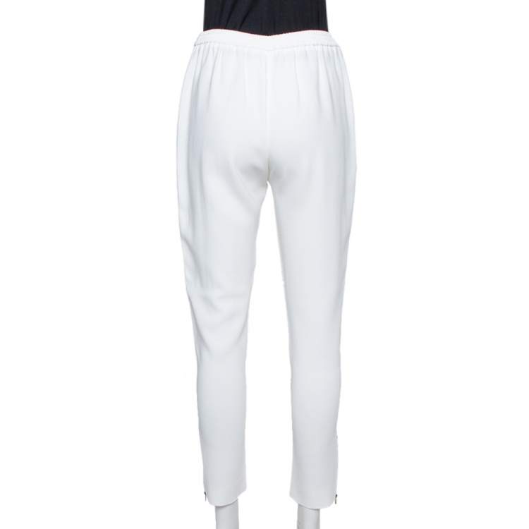 مملوكة مسبقًا Stella McCartney White Jersey Zipper Detail Tamara Pants S