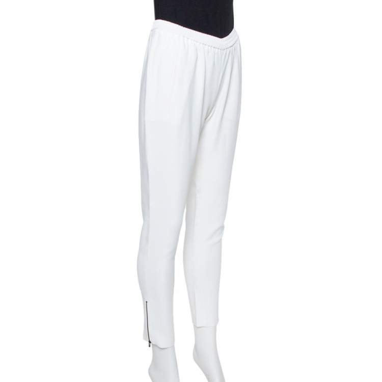 مملوكة مسبقًا Stella McCartney White Jersey Zipper Detail Tamara Pants S