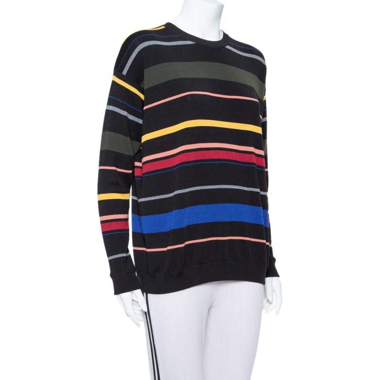 Stella McCartney Black Striped Wool Oversized Sweater S Stella