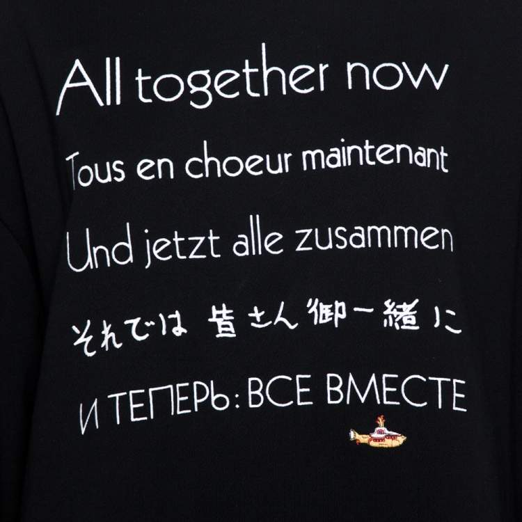 Pre Owned Stella McCartney The Beatles Black Cotton All Together Now Embroidered Sweatshirt M