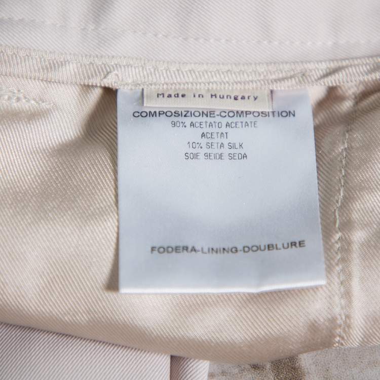 Pre Owned Stella McCartney Ecru Silk Blend Wide Leg Trousers M