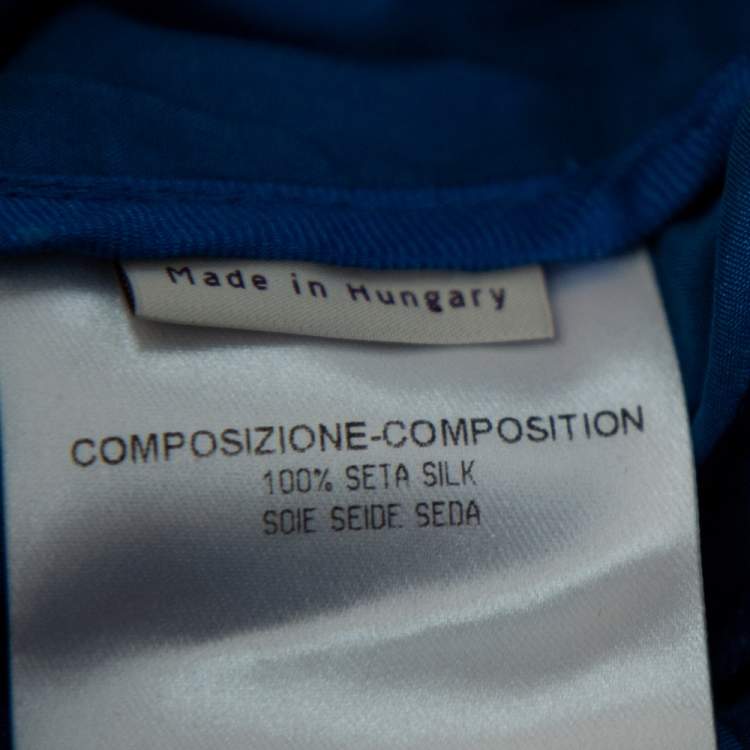 Pre Owned Stella McCartney Blue Silk Tapered Leg Trousers M