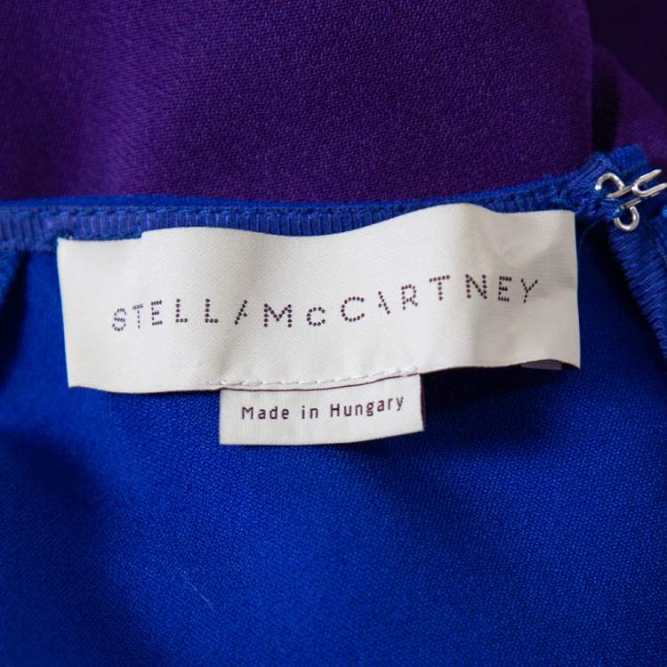 Pre Owned Stella McCartney Blue & Violet Crepe Paneled Sleeveless Dress S