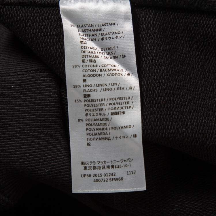 Pre Owned Stella McCartney Black Cotton Knit Paisley Jacquard Patch Detail Sweatshirt S