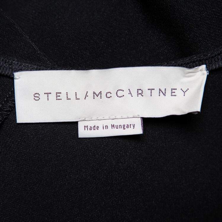 Pre Owned Stella McCartney Black Crepe Side Buckle Detail Top L