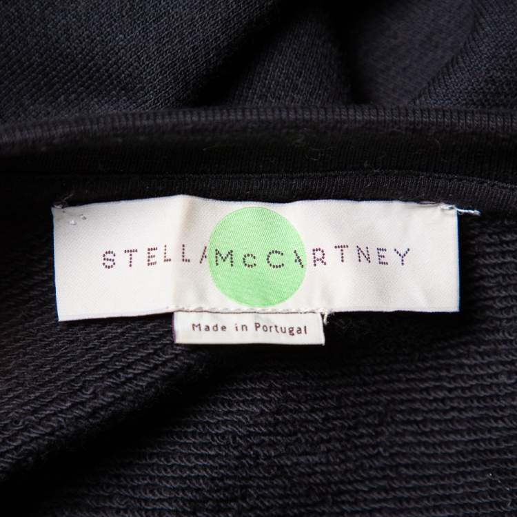 Pre Owned Stella McCartney Black Cotton Crystal Embellished & Applique Detail Crewneck Sweatshirt S