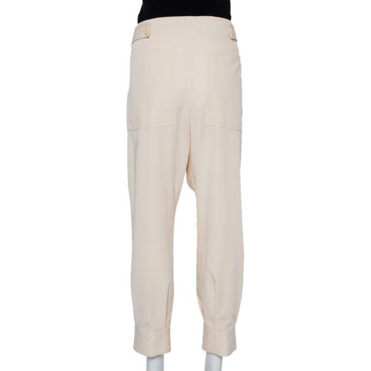 Pre Owned Stella McCartney Cream Wool Cargo Pants M
