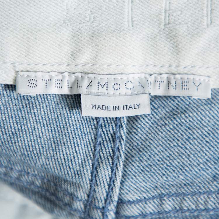 Pre Owned Stella McCartney Blue Denim Palm Embroidered Flared Jeans M