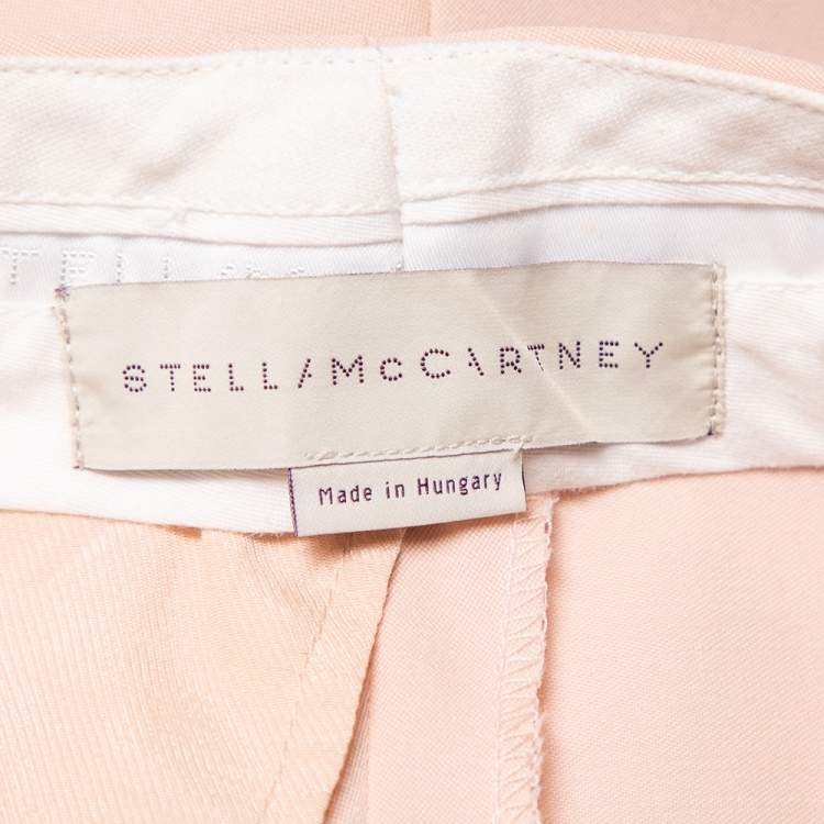 Pre Owned Stella McCartney Pink Wool Flared Leg Trousers S