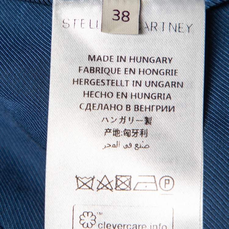 Pre Owned Stella McCartney Blue Wool Contrast Collar Trim Blazer & Tapered Leg Trousers S