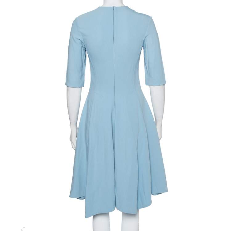 Pre Owned Stella McCartney Powder Blue Crepe Paneled Midi Dress S