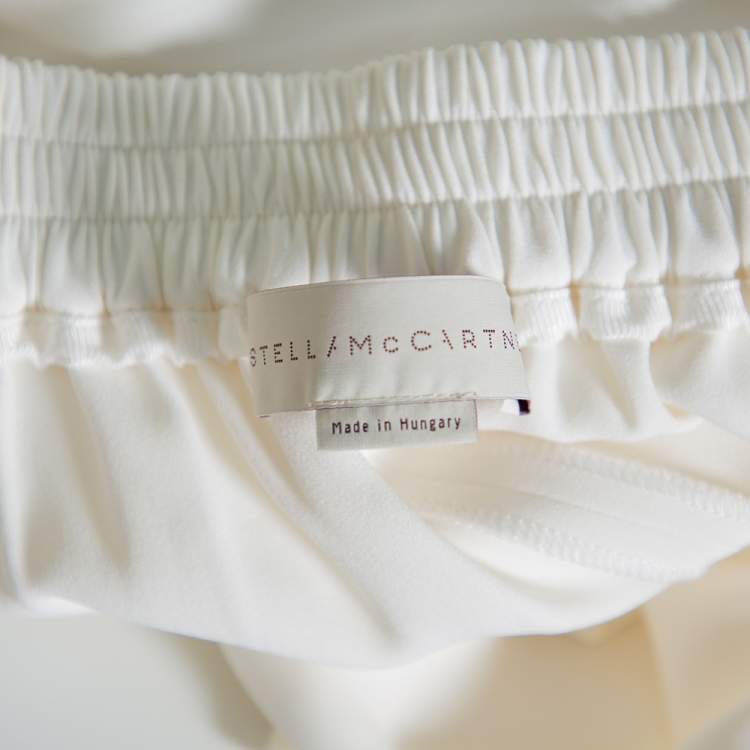Pre Owned Stella McCartney White Crepe Julia Joggers S