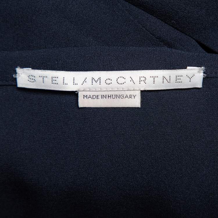 Pre Owned Stella McCartney Midnight Blue Silk & Lace Paneled Maxi Skirt S