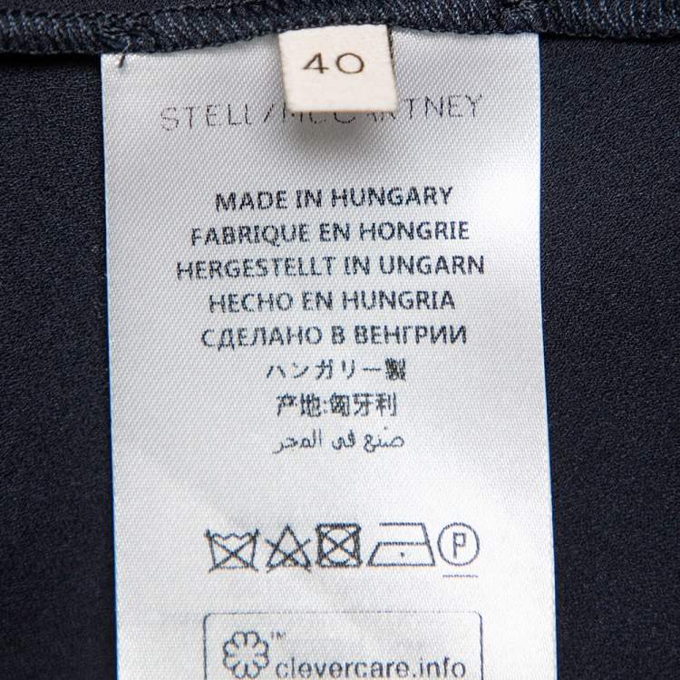 Pre Owned Stella McCartney Midnight Blue Silk & Lace Paneled Maxi Skirt S