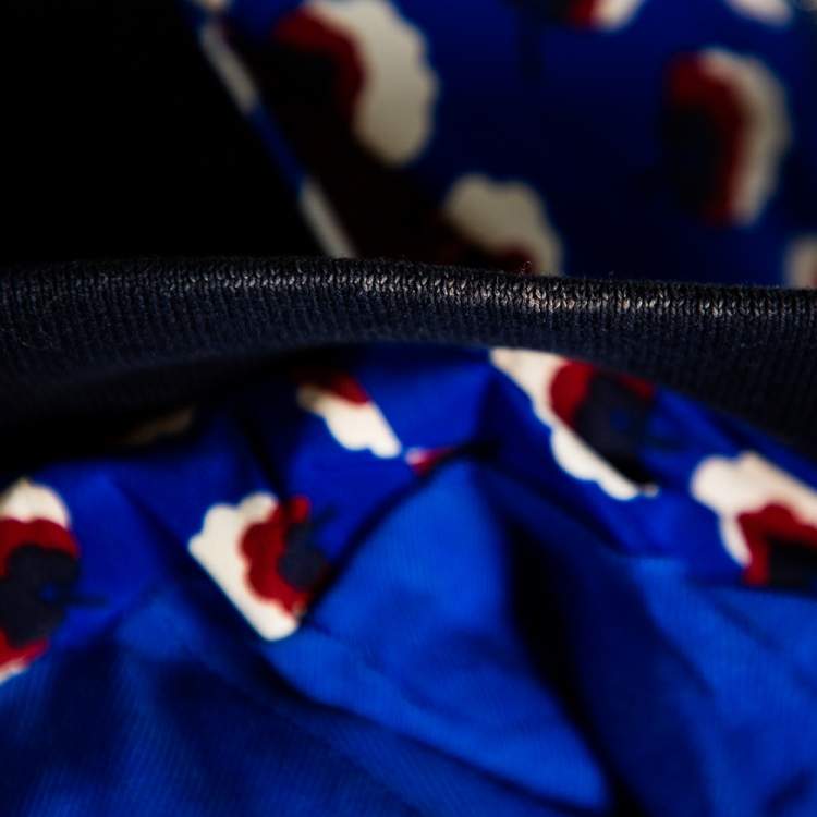 Pre Owned Stella McCartney Multicolor Printed Silk Zip Front Bomber Jacket S