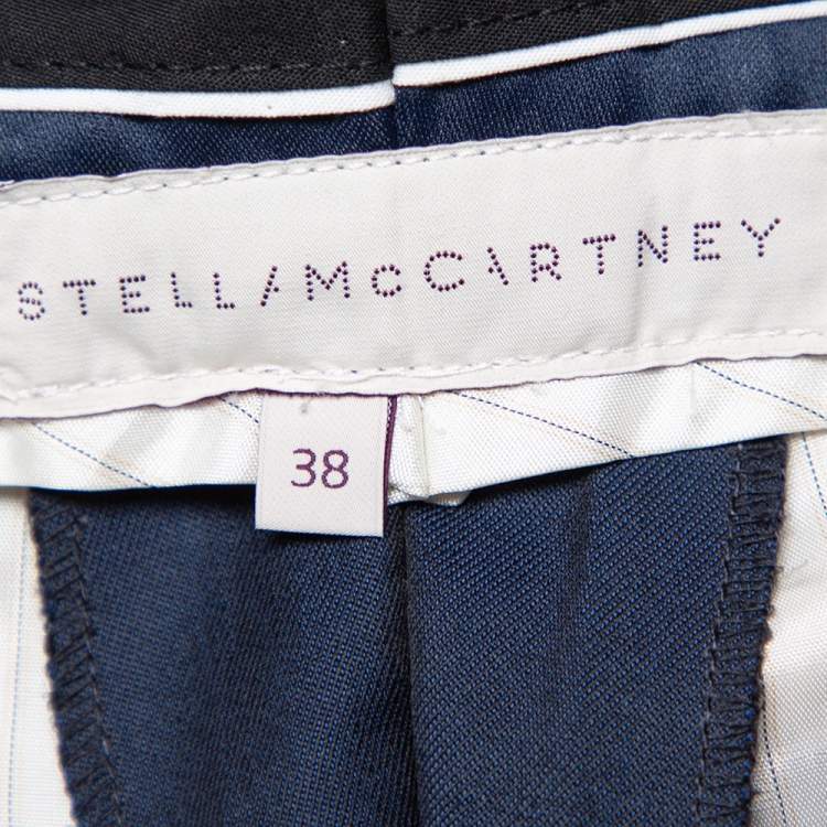 Pre Owned Stella McCartney Navy Blue Wool & Mohair Straight Leg Pants S