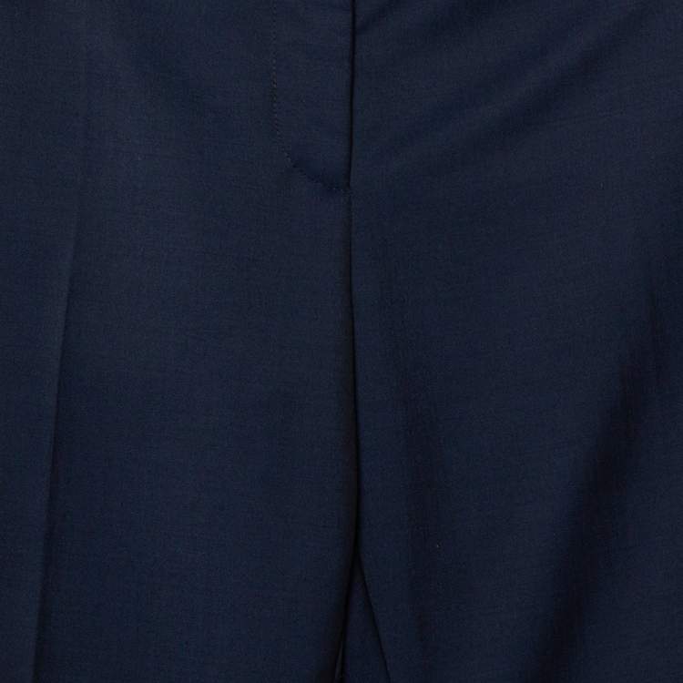 Pre Owned Stella McCartney Navy Blue Wool & Mohair Straight Leg Pants S