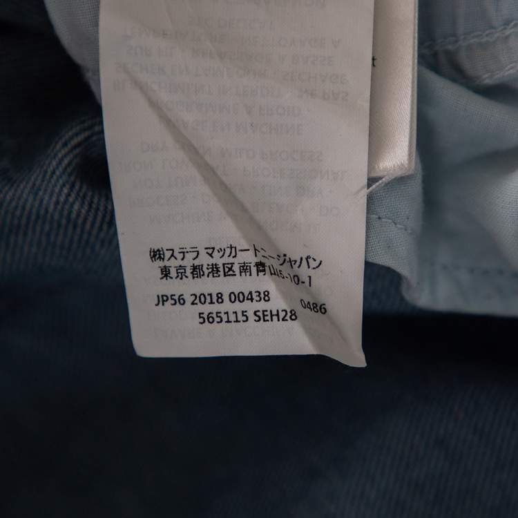 Pre Owned Stella McCartney Blue Denim Star Printed Denim Boyfriend Jeans M