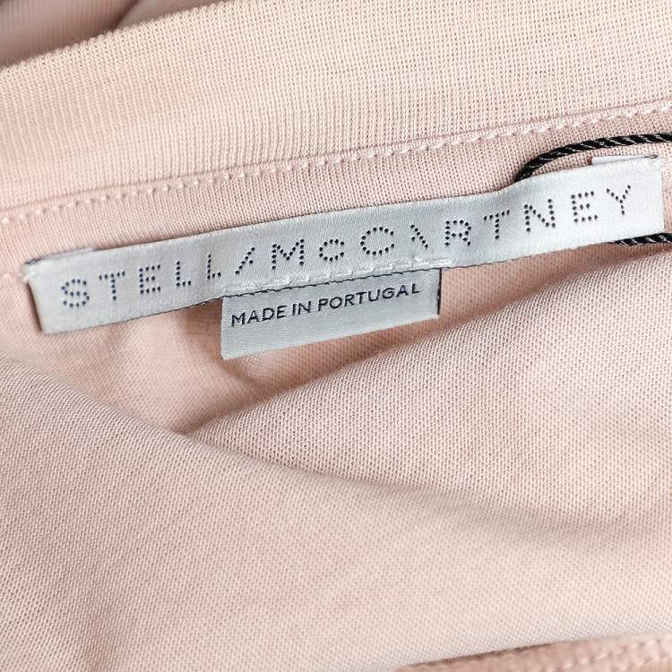 Pre Owned Stella McCartney Light Pink Cotton All Is Love Patch Detail Crewneck T-Shirt M
