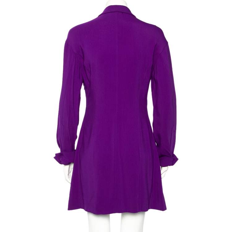 Pre Owned Stella McCartney Violet Crepe Long Sleeve Flared Dress S