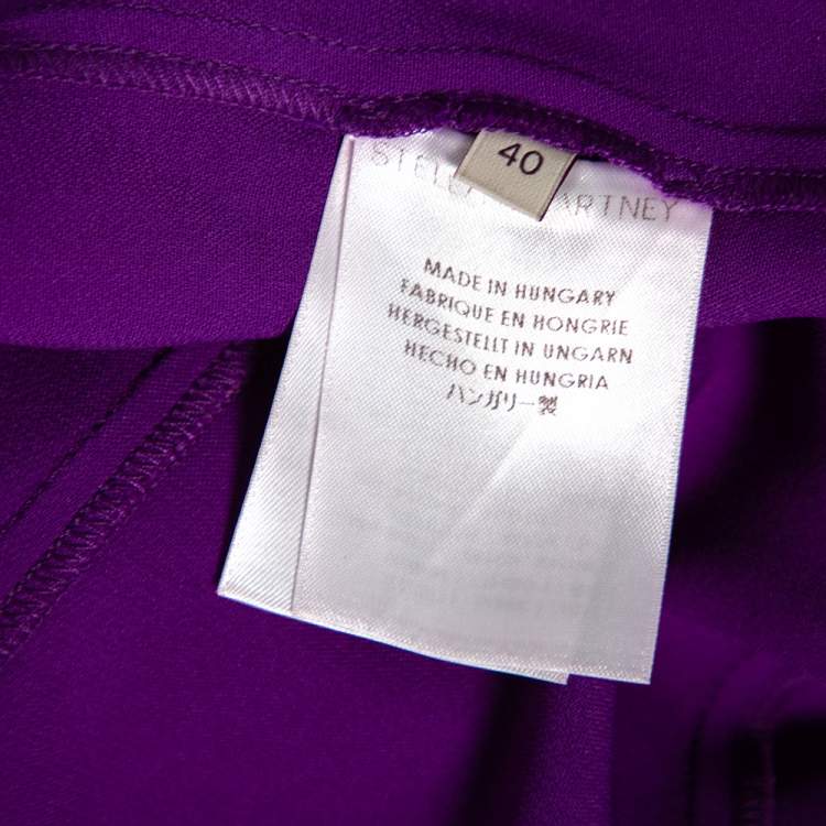Pre Owned Stella McCartney Violet Crepe Long Sleeve Flared Dress S